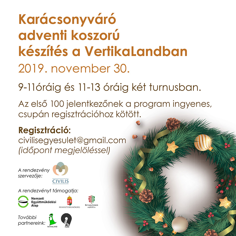 Karácsonyváró adventi koszorú készítés